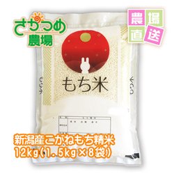 画像1: 【新米入荷！】令和6年新潟産こがねもち精米12kg(1.5kg×8袋)